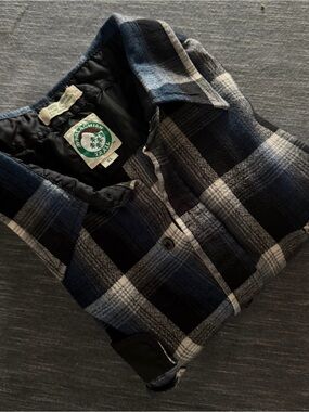 Vintage Appalachian Trail Men's Blue Plaid Flannel Button-Up Shirt